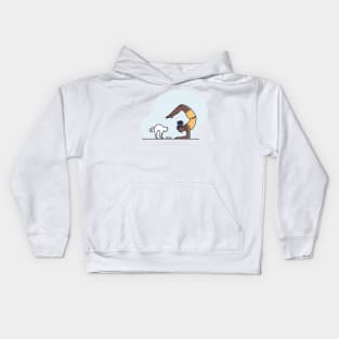 YOGA WITH CAT ILLUSTRATION Kids Hoodie